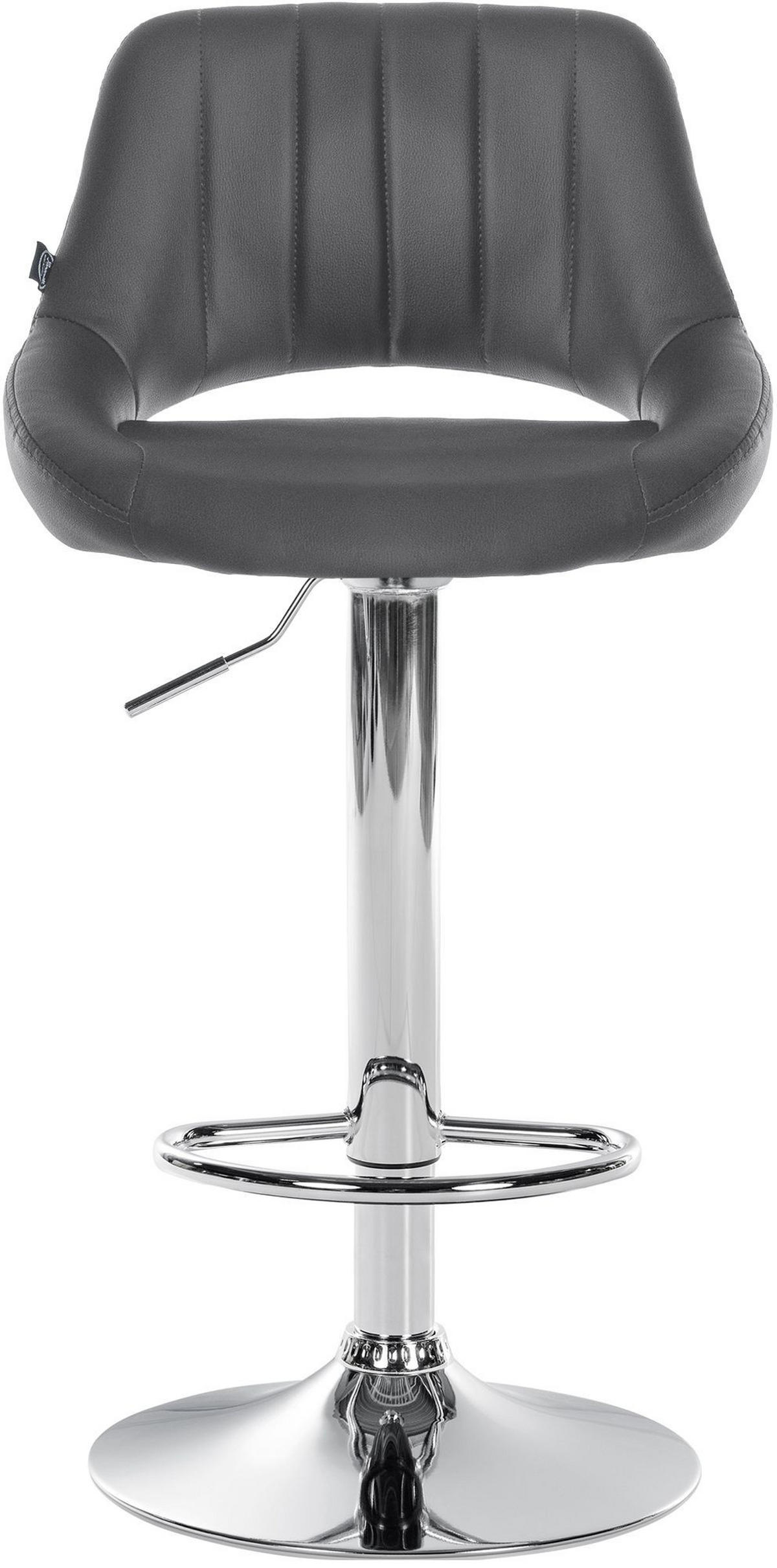 BARHOCKER Milet Kunstleder grau - Grau, Leder (47/85/48cm) - furnicato