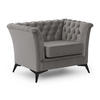CHESTERFIELD-SESSEL Whitby Grau Samt mit schwarzen Füßen - Schwarz/Grau, Holz/Textil (116/78/82cm) - S-Style Möbel