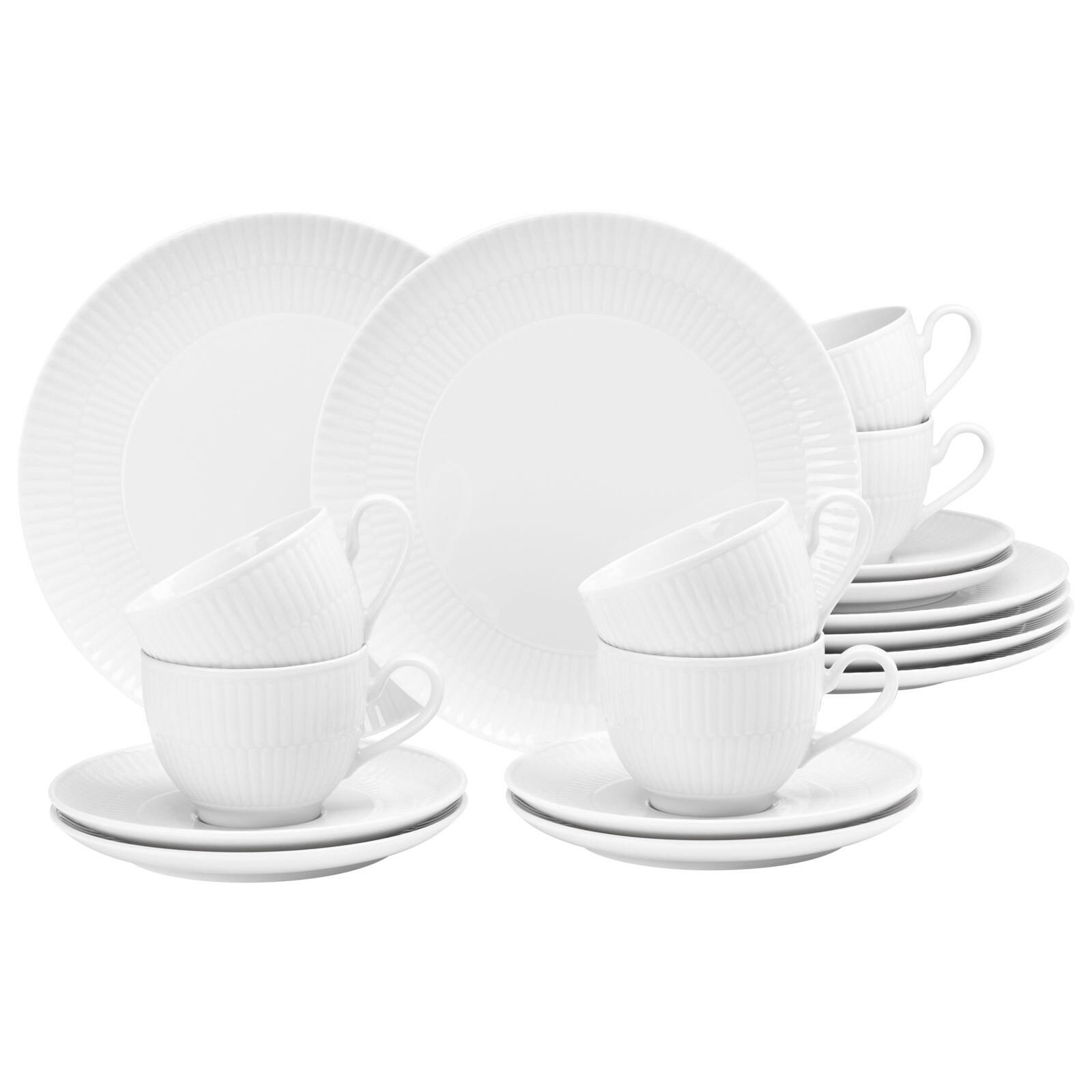KAFFEESERVICE Amina Weiß 18er Set - Weiß, Keramik (1/1/1cm) - Seltmann Weiden