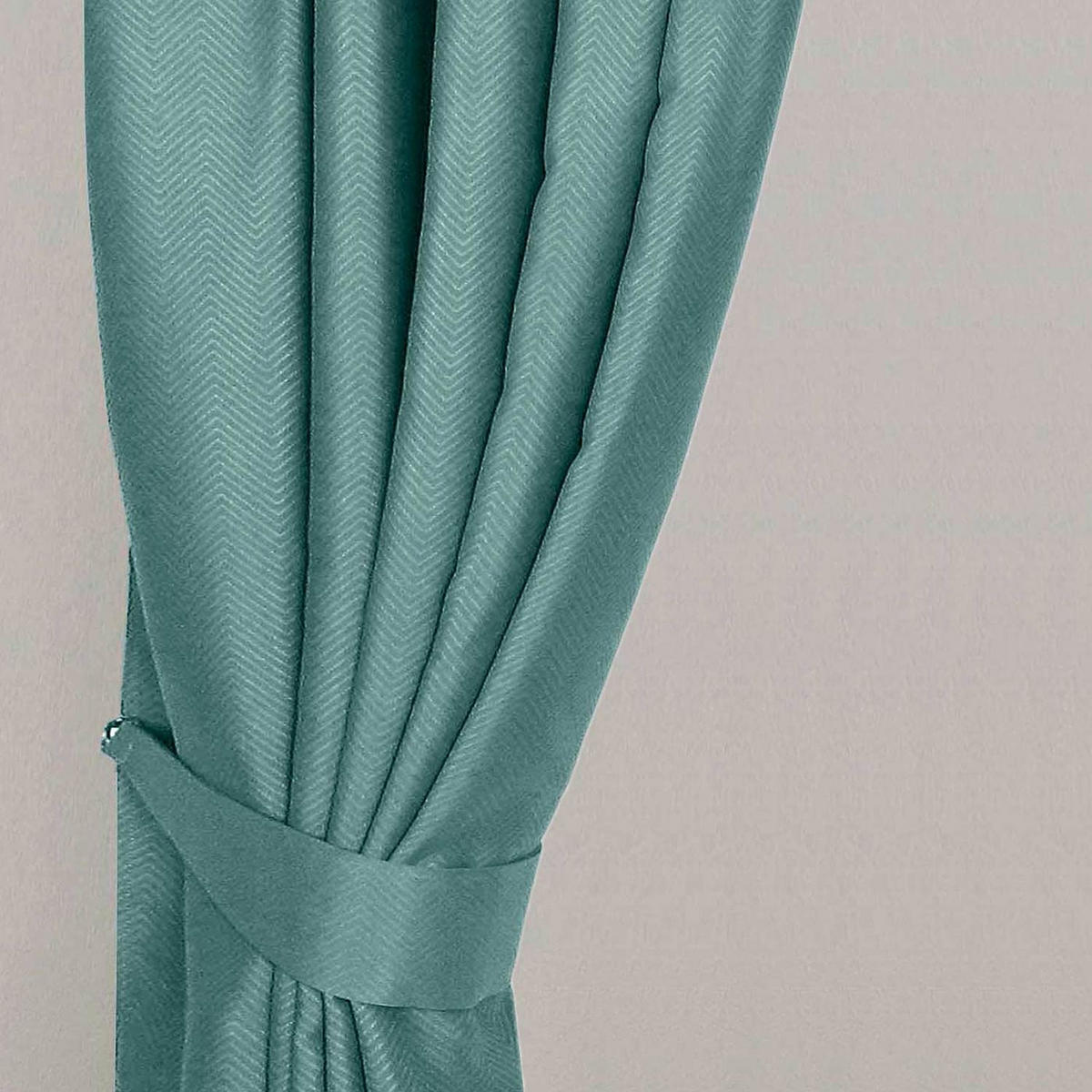 RAFFHALTER Fischgrät 2er-Set - Pastellblau, Textil (13/66cm) - Homescapes