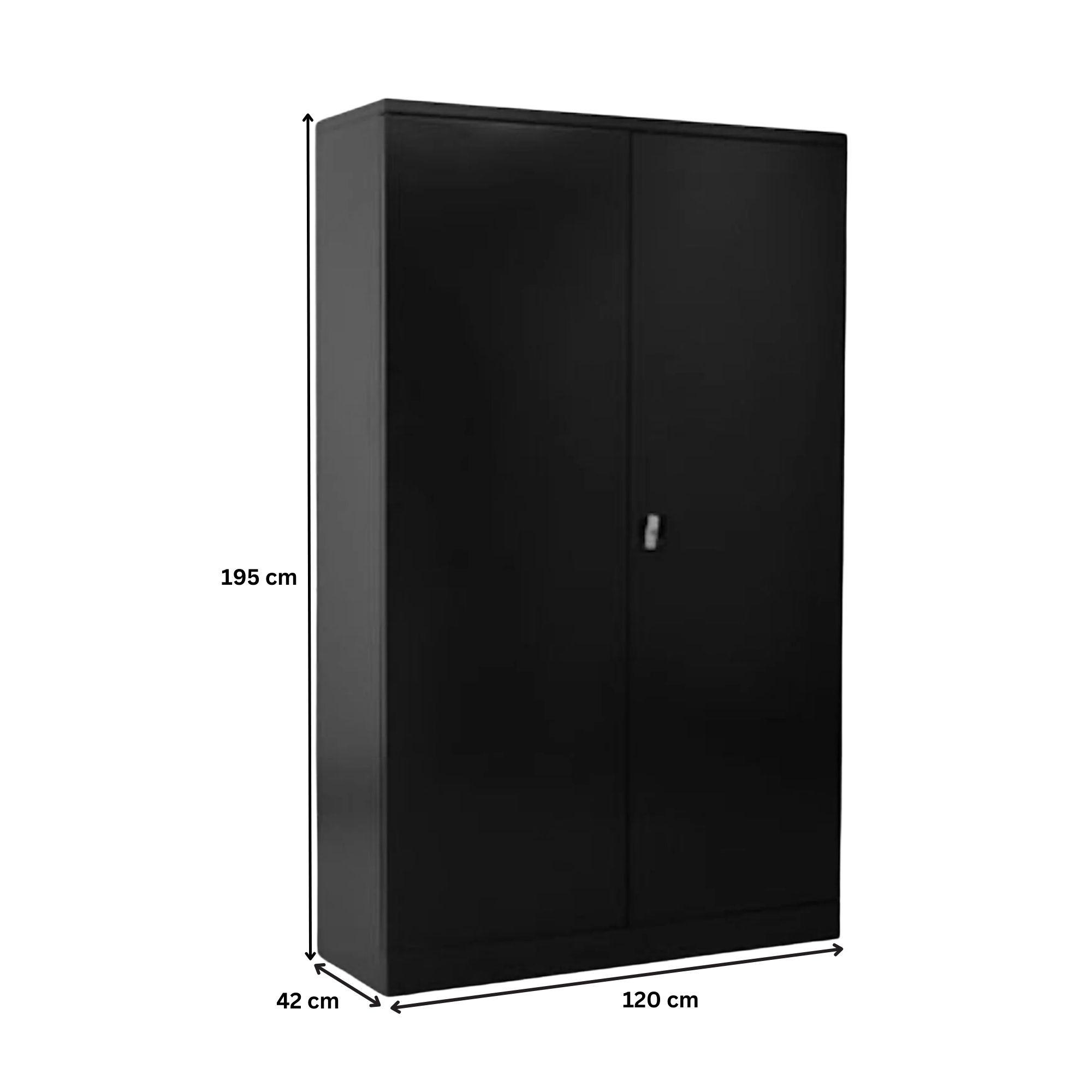STAHLSCHRANK Bee mit 5 lackierten Fachböden 195x120x42 cm Korpusfarbe Anthrazit Frontfarbe Anthrazit - Anthrazit, Metall (120/195/42cm)