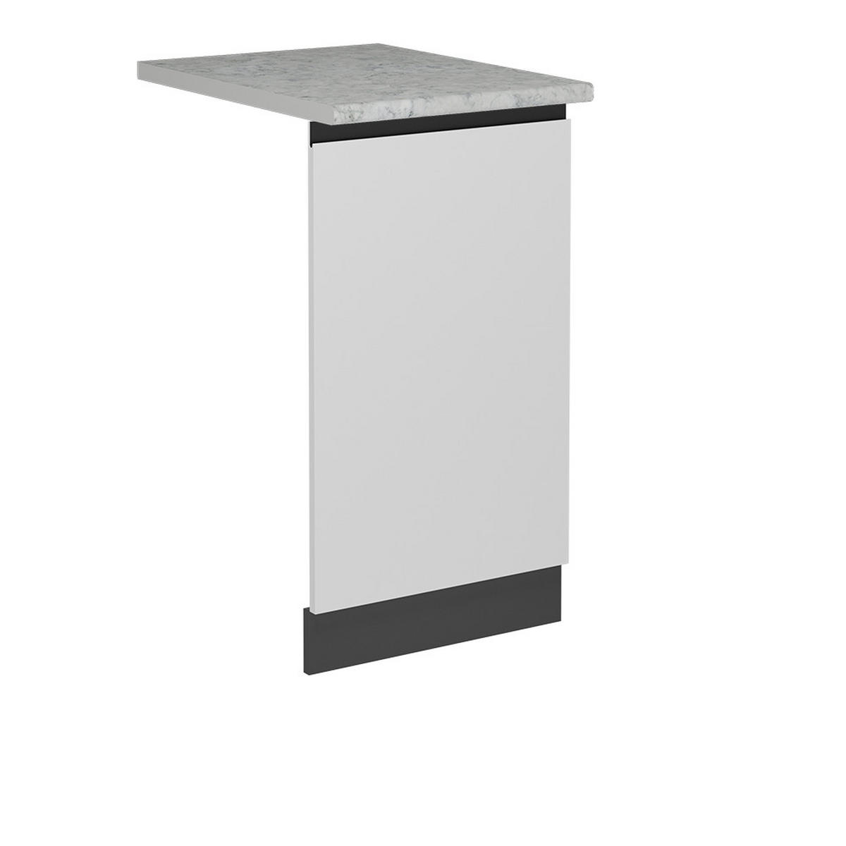 GESCHIRRSPÜLBLENDE R-Line Weiß 45 cm J-Shape, AP Marmor - Anthrazit/Weiß, Holzwerkstoff (45/81.8/1.6cm) - Vicco