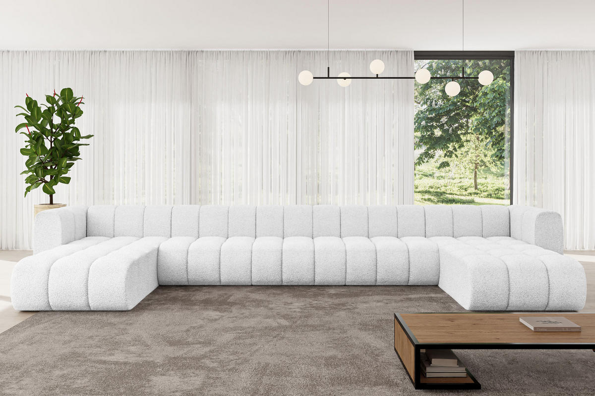 WOHNLANDSCHAFT modulares Sofa Joren-U3 - 501x177x70 cm Weiß - Weiß, Holzwerkstoff/Textil (501/70/177cm) - ALTDECOR