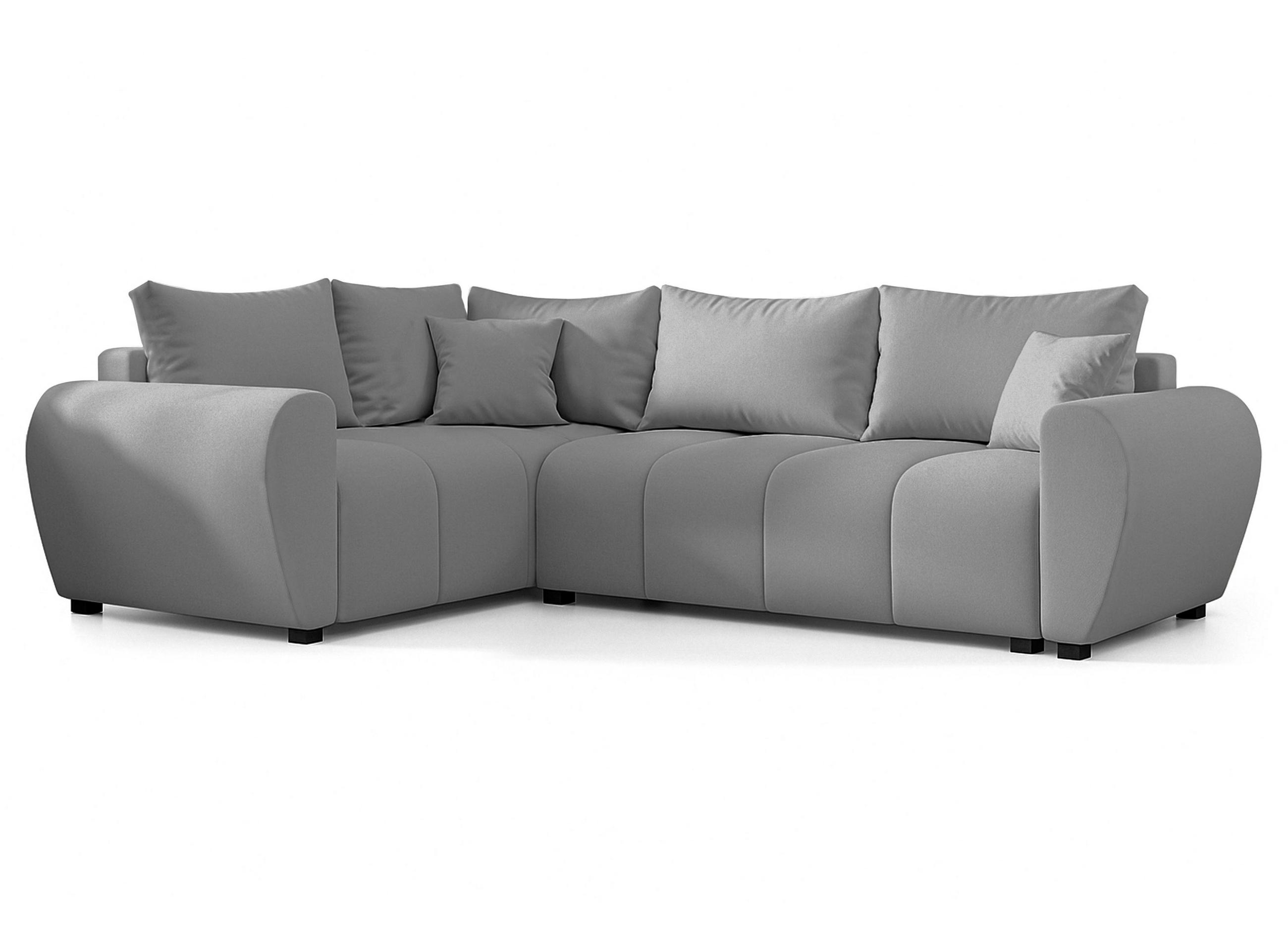ECKSOFA L Form Malatya MAX Hellgrau 246/145/82 cm stilvolle mit Schlaffunktion L - Hellgrau/Schwarz, Kunststoff/Textil (175/235cm) - AX Living