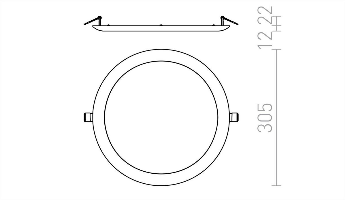 EINBAULEUCHTE DADA 30 Chrom 24 W - Chromfarben, Metall (30.5/30.5/30cm) - Rendl