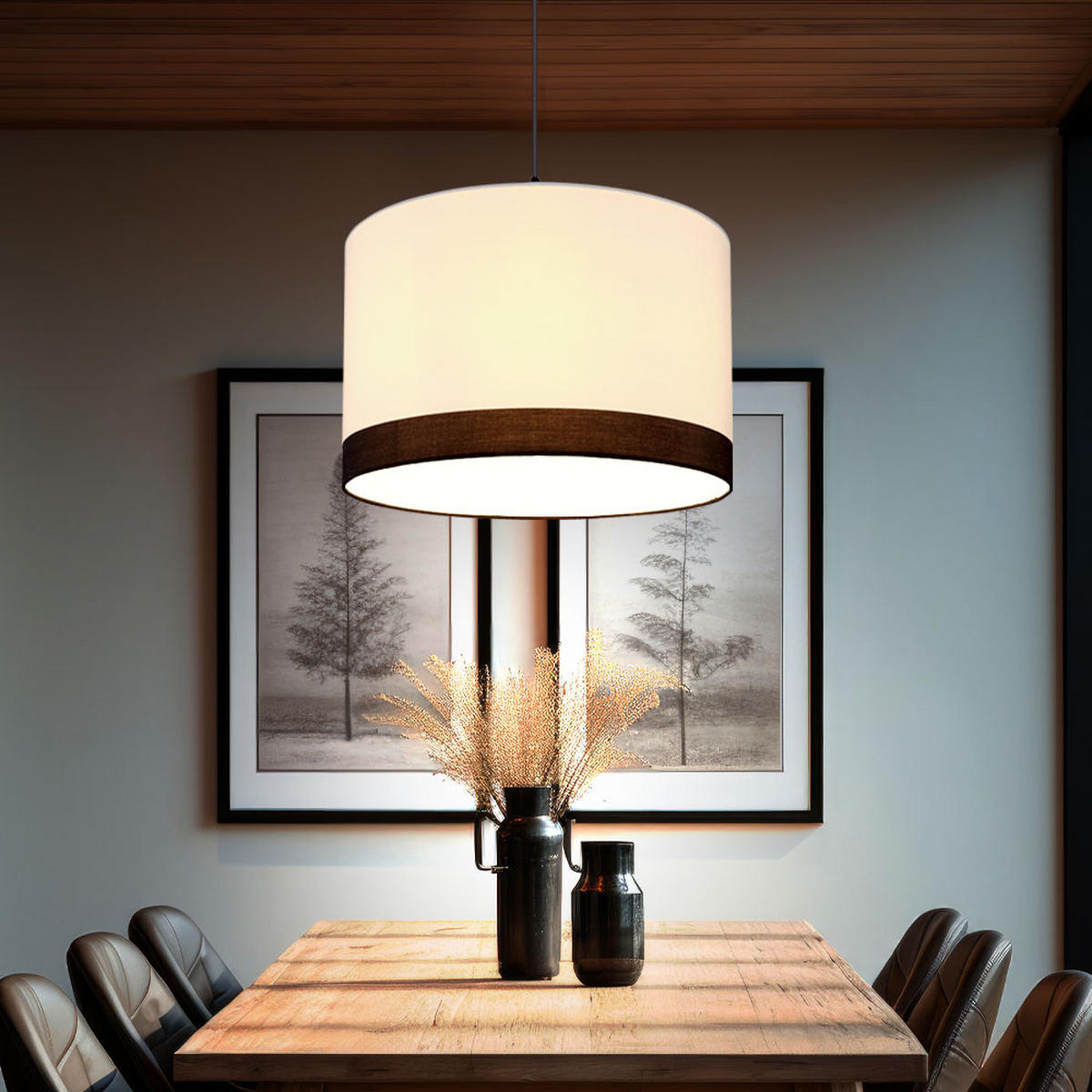 HÄNGELEUCHTE MAGGY Weiß Metall - Weiß, Metall (38/38/120cm) - Globo Lighting