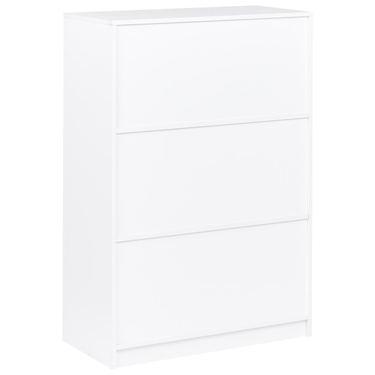 BÜCHERREGAL mit 3 Ebenen 117 cm Weiß Zehna - Weiß, Holzwerkstoff (80/117/40cm) - Beliani