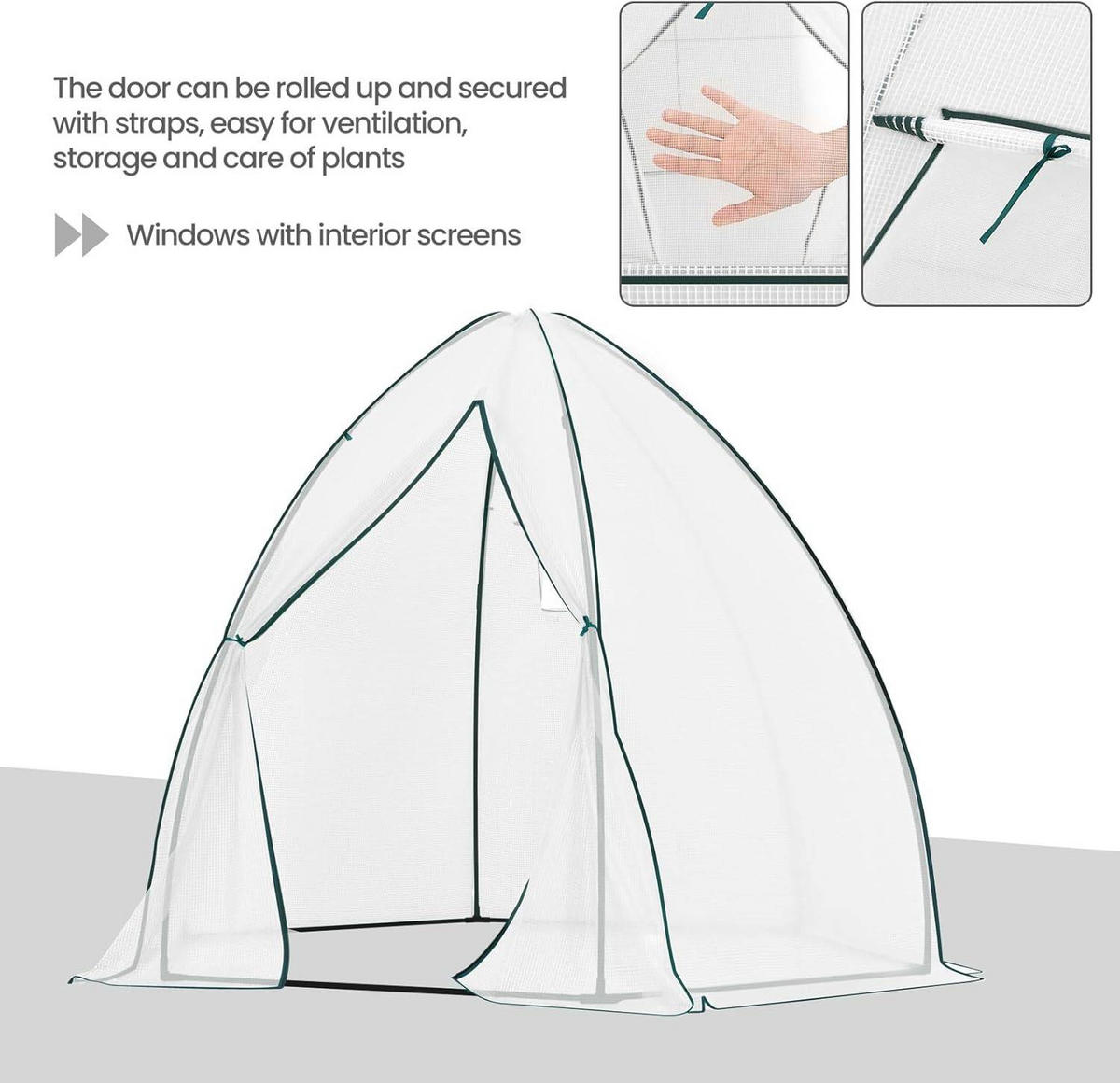 FOLIENGEWÄCHSHAUS, PE-halbdurchsichtiges Tomatengewächshaus - Weiß, Textil/Metall (240/200/200cm) - Woltu