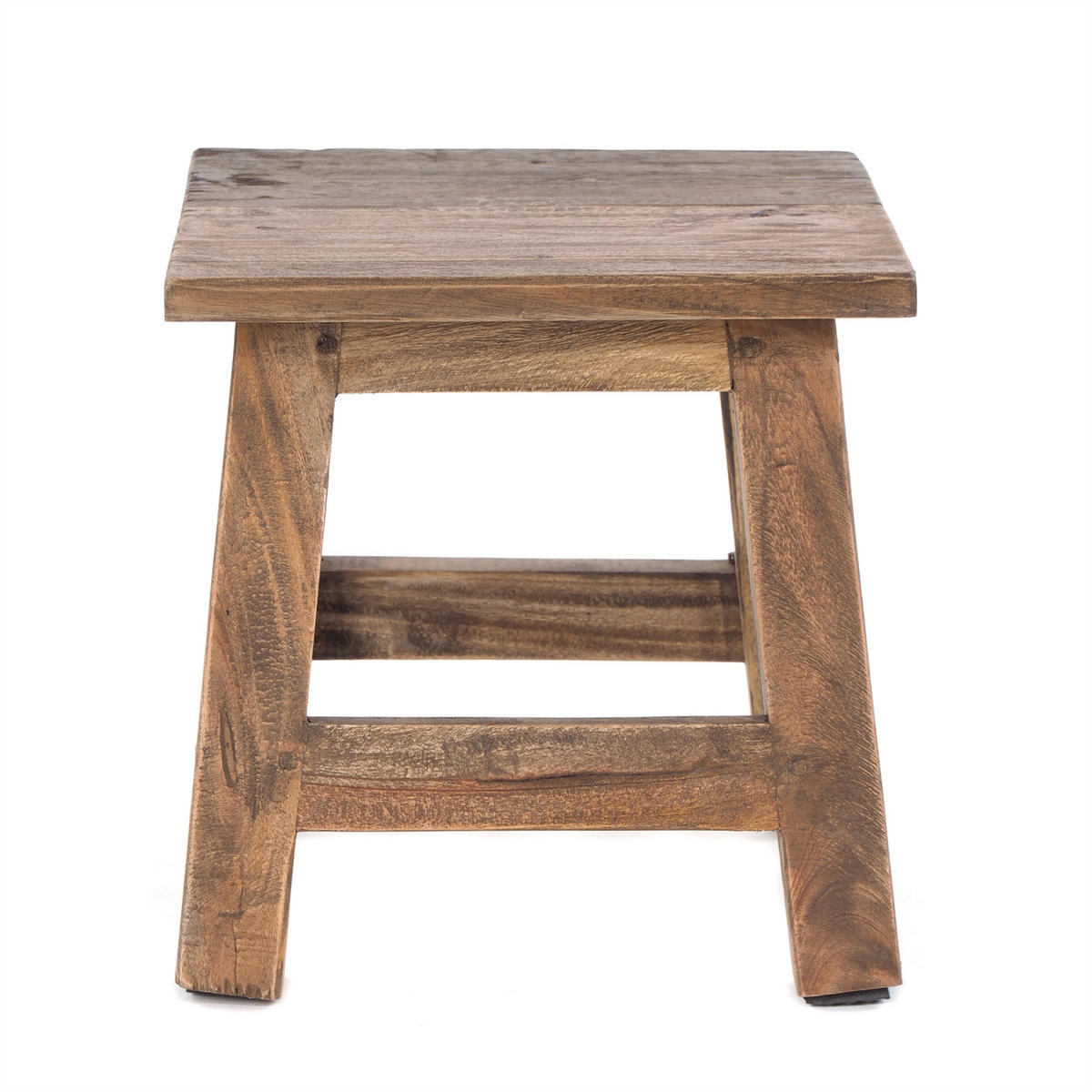 FUSSHOCKER PALO Mahagoni Recyclingholz 01 natur-vintage - Naturfarben, Holz (26/27/26cm) - DESIGN DELIGHTS