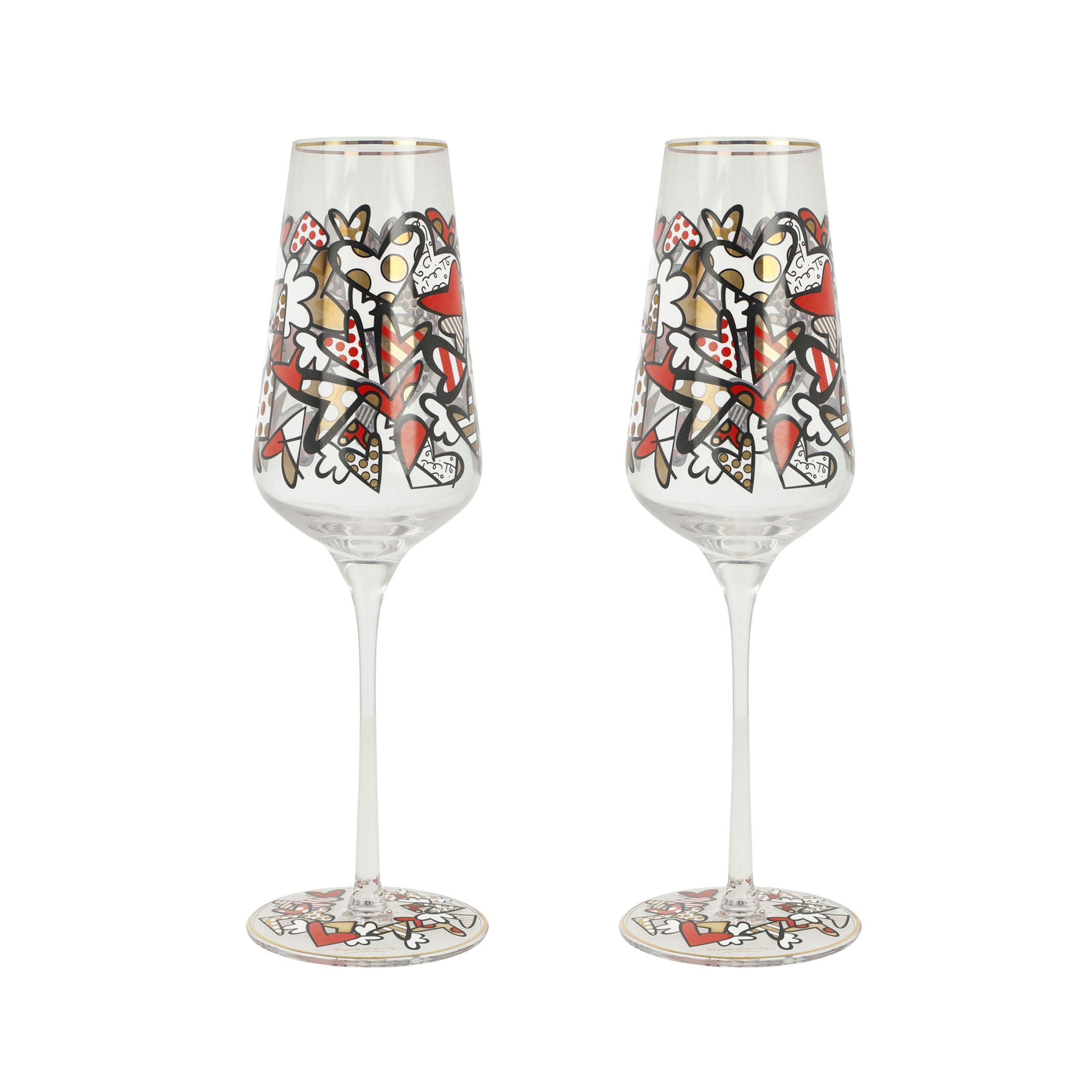 SEKTGLAS Britto- All We Need Is Love, Glas, Bunt, Füllmenge 100 ml, 66453371 - Multicolor, Glas (0.15L) - Goebel