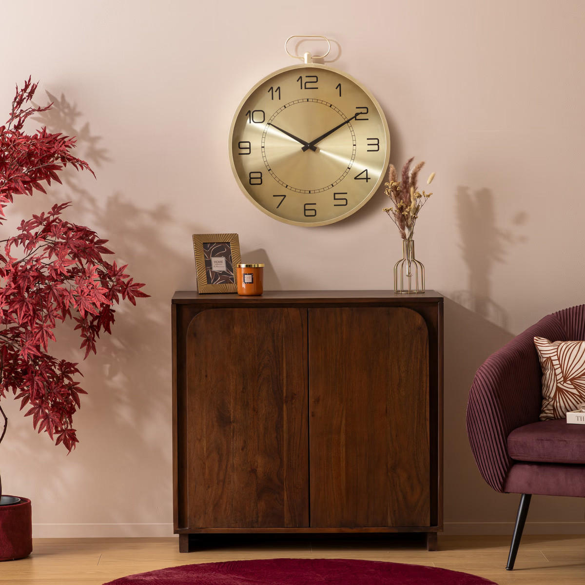 WANDUHR Irina Ø 53 cm - Goldfarben, Metall (63/63/5.5cm) - Atmosphera Createur d´interieur