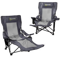 CAMPINGSTUHL mit Fußablage 2er Set Edelstahl, 600D Oxford-Gewebe Dunkelgrau - Dunkelgrau/Schwarz, Metall (80/100/125cm) - Outsunny