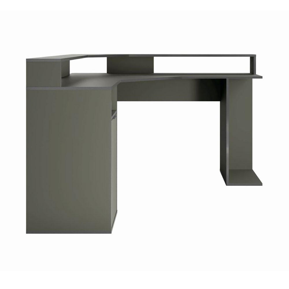 GAMING-SCHREIBTISCH Carbon graphitgrau 139 / 139 / 89cm - Graphitfarben, Holz/Holzwerkstoff (139/139/89cm) - Feldmann-Wohnen