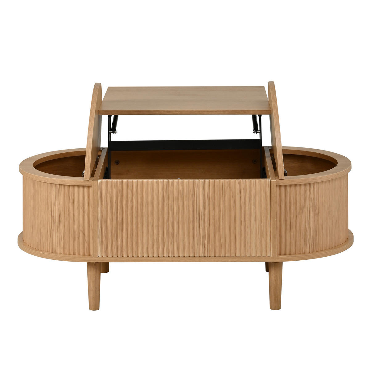 KONFERENČNÍ stolek 100/48/53,5 cm dubový z MDF s úložným prostorem a zvedací deskou - barva dubu, kompozitní dřevo (100/48/53.5cm) - OKWISH