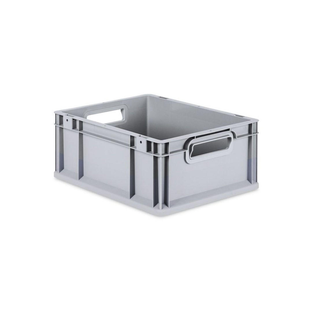 EUROBOX 5x Nextgen Economy Mit Auflagedeckel Grau/Schwarz Griffe Offen 16 Liter - Schwarz, Kunststoff (30/17/40cm) - PROREGAL