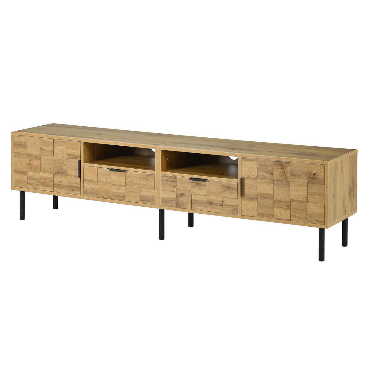 TV-LOWBOARD Mosaik Naturfarben 160/35/42.5 cm - Naturfarben, Holzwerkstoff (160/42.5/35cm) - PANGIVO