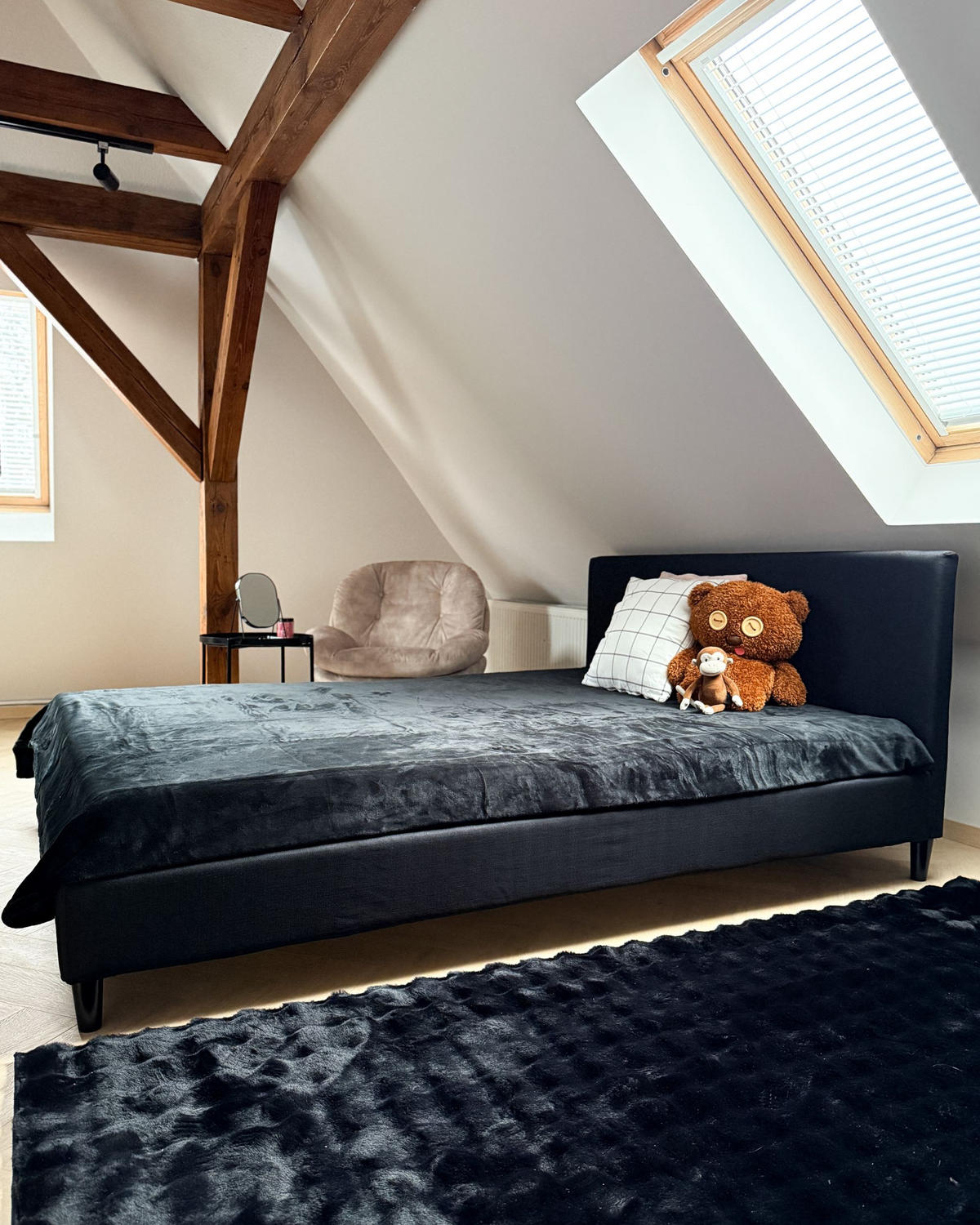POLSTERBETT 160/200 cm Schwarz Fitou - Schwarz, Textil (160/200cm) - Beliani