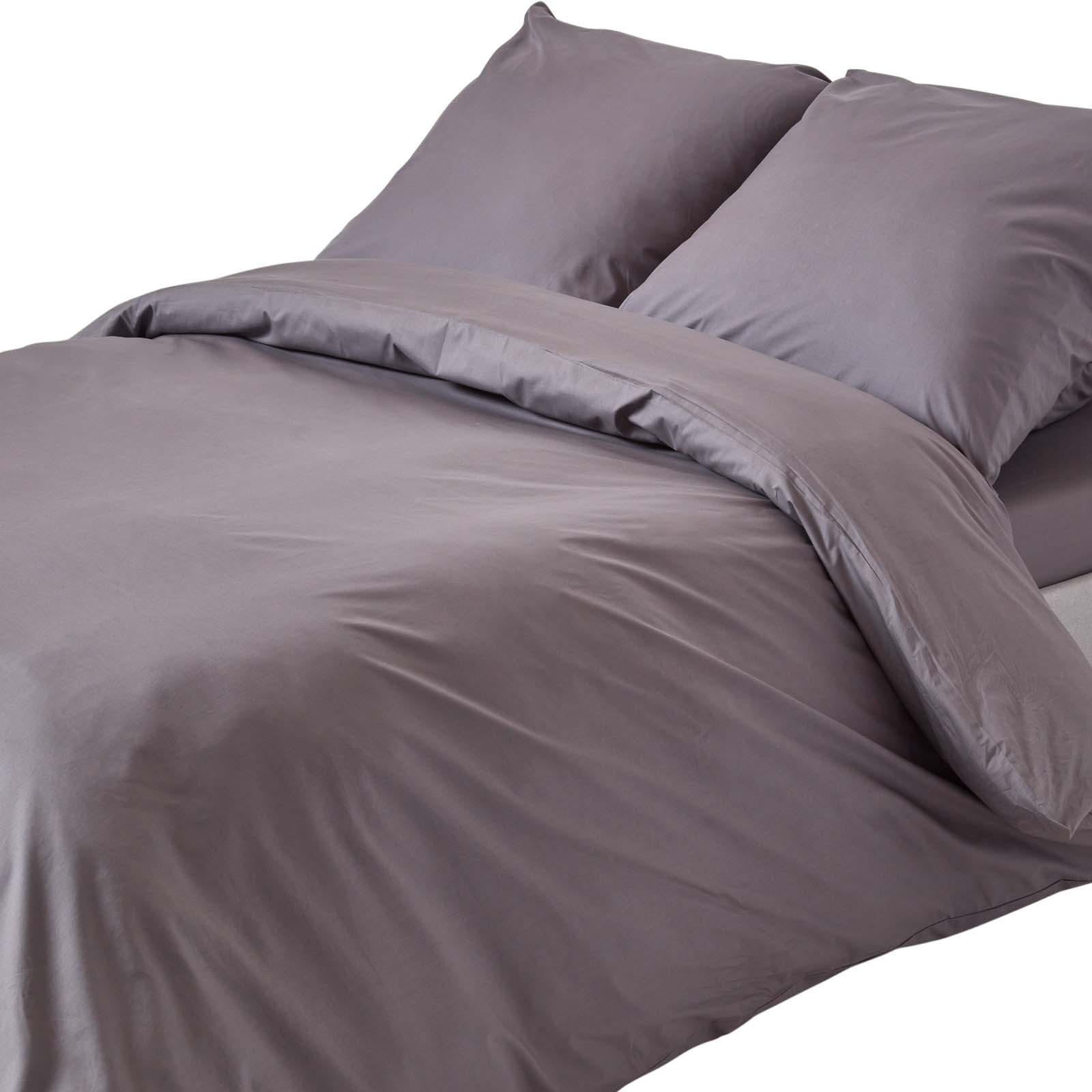 BETTWÄSCHE Perkal Fadendichte 200 - Dunkelgrau, Textil (240/220cm) - Homescapes