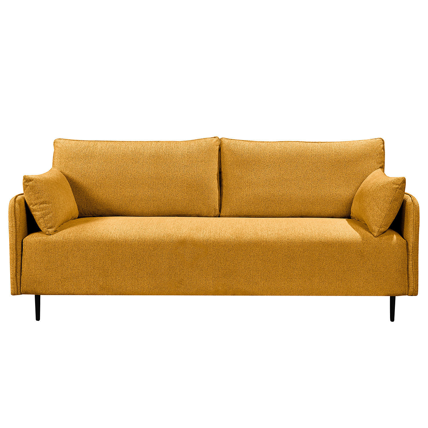 3-SITZER SOFA - Webstoff - Gelb/Schwarz, Textil/Metall (193/87/83cm) - home24