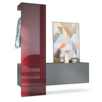 GARDEROBE Carlton Paneel in Bordeaux Hochglanz - Bordeaux, Holzwerkstoff (156.5/193/35cm) - Vladon