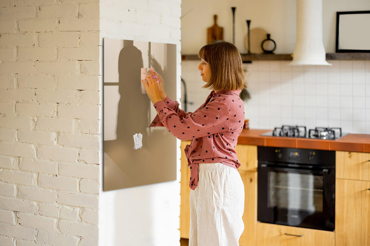 MAGNETTAFEL 70x100 Beige schwarzer Marker - Beige, Glas (70/0.4/100cm) - TULUP