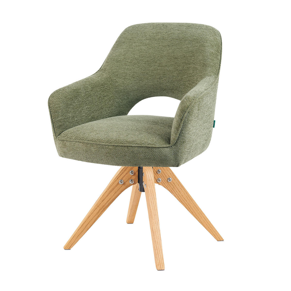 DREHSTUHL Mika-Lena - Honigeiche/Grün, Eichenholz/Holz (60/87/65cm) - DUBI Möbel