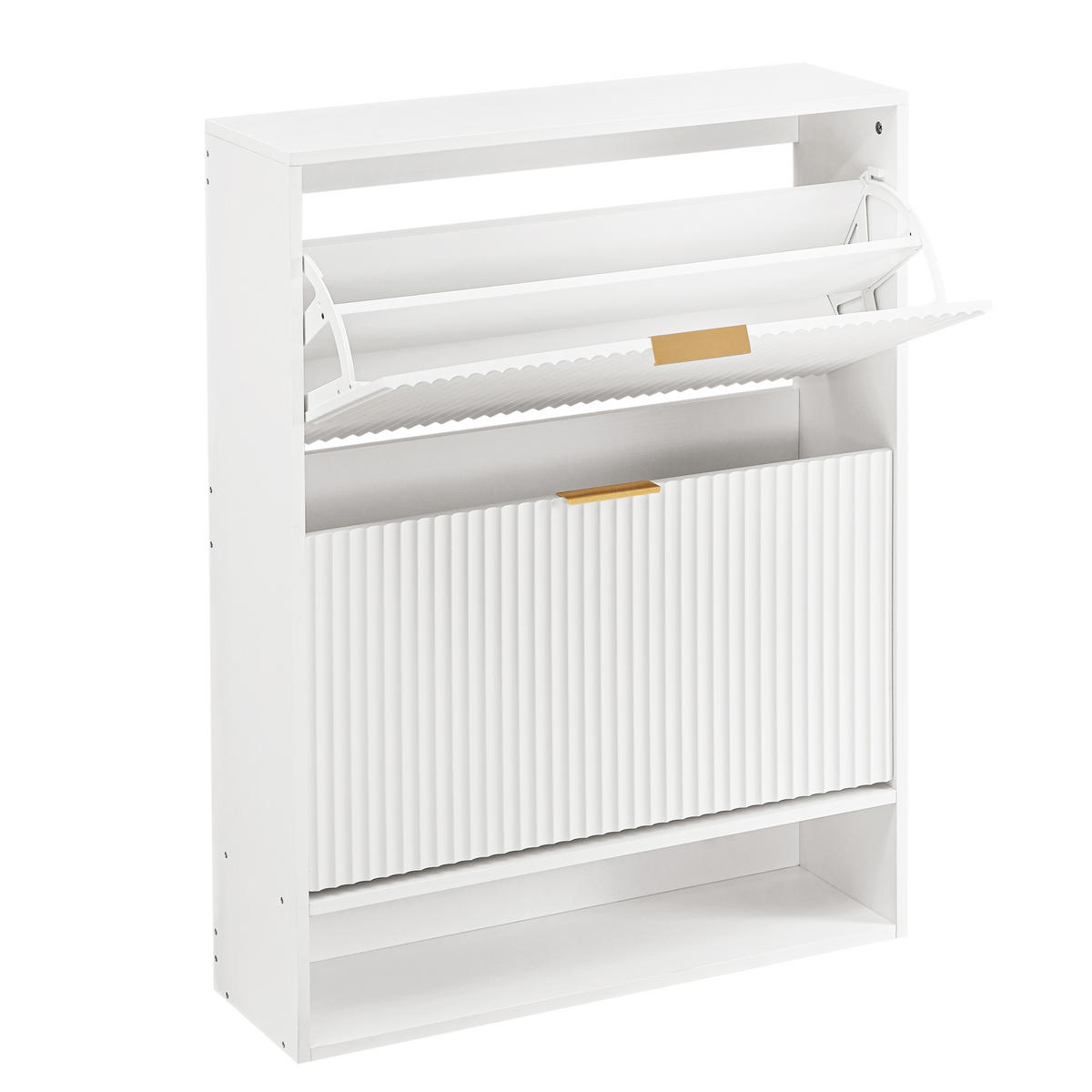 SCHUHSCHRANK Weiß 80/24/102 cm - Weiß, Holzwerkstoff (80/102/24cm) - PANGIVO