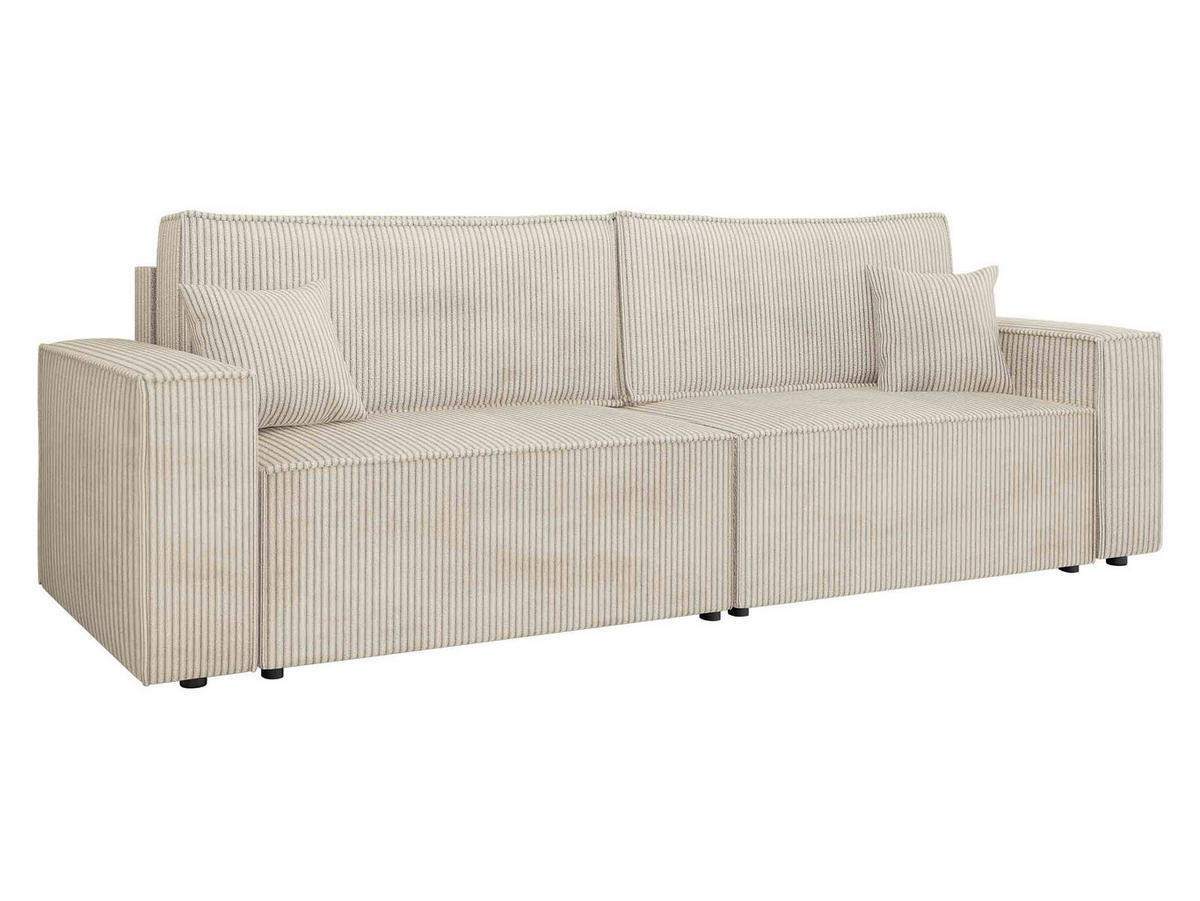SCHLAFSOFA Karl Cord - Creme/Schwarz, Holz/Kunststoff (245/82/90cm) - MIRJAN24