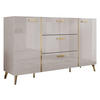 SIDEBOARD Picru 150 2D3SZ - Kaschmir/Goldfarben, Holzwerkstoff/Kunststoff (154/92/38cm) - MIRJAN24