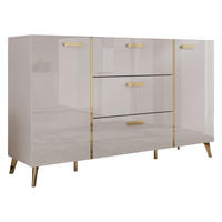 SIDEBOARD Picru 150 2D3SZ - Kaschmir/Goldfarben, Holzwerkstoff/Kunststoff (154/92/38cm) - MIRJAN24