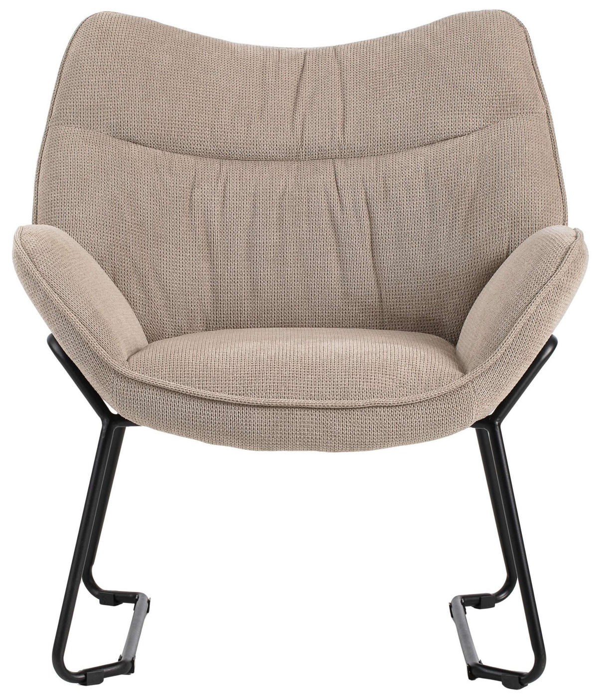 SESSEL Aliano beige - Beige/Schwarz, Textil/Metall (73/76/67cm) - Mr. Deko