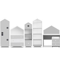 KINDERMÖBEL-SET MIRUM 6er-Set, Weiß/Grau - Weiß/Grau, Holz (57/173/45cm) - KONSIMO®