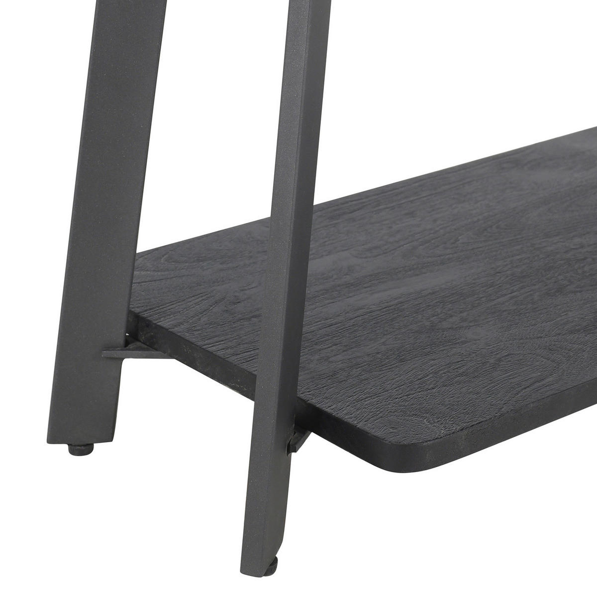 MASSIVE GARDEROBENBANK - Metall / Massivholz Akazie - Akazie Grau / Anthrazit - Akaziefarben/Grau, Holz/Metall (100/45/35cm) - home24