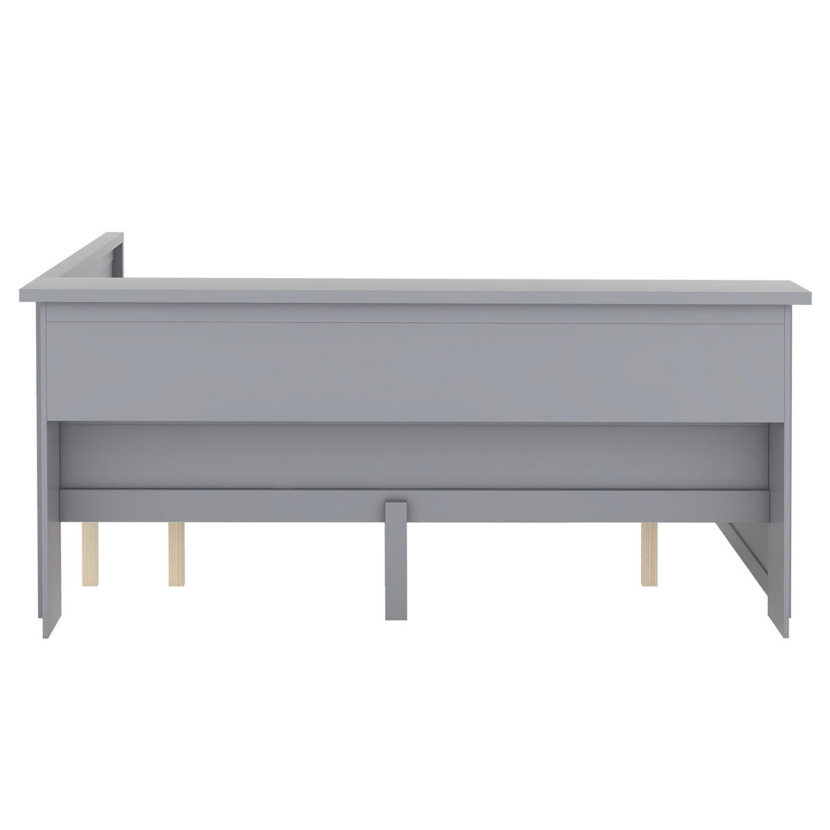 MULTIFUNKTIONSBETT 140/200 cm grau mit LED-Leuchten und ausziehbarem Bett - Grau, Holzwerkstoff (140/200cm) - OKWISH