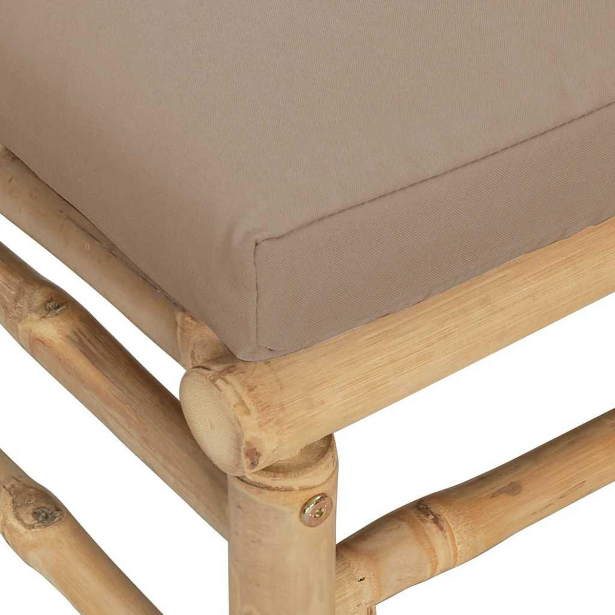 GARTEN-LOUNGE-SET 2-TLG. Mit Taupe Kissen Bambus - Taupe, Naturmaterialien (69/65/55cm) - vidaXL
