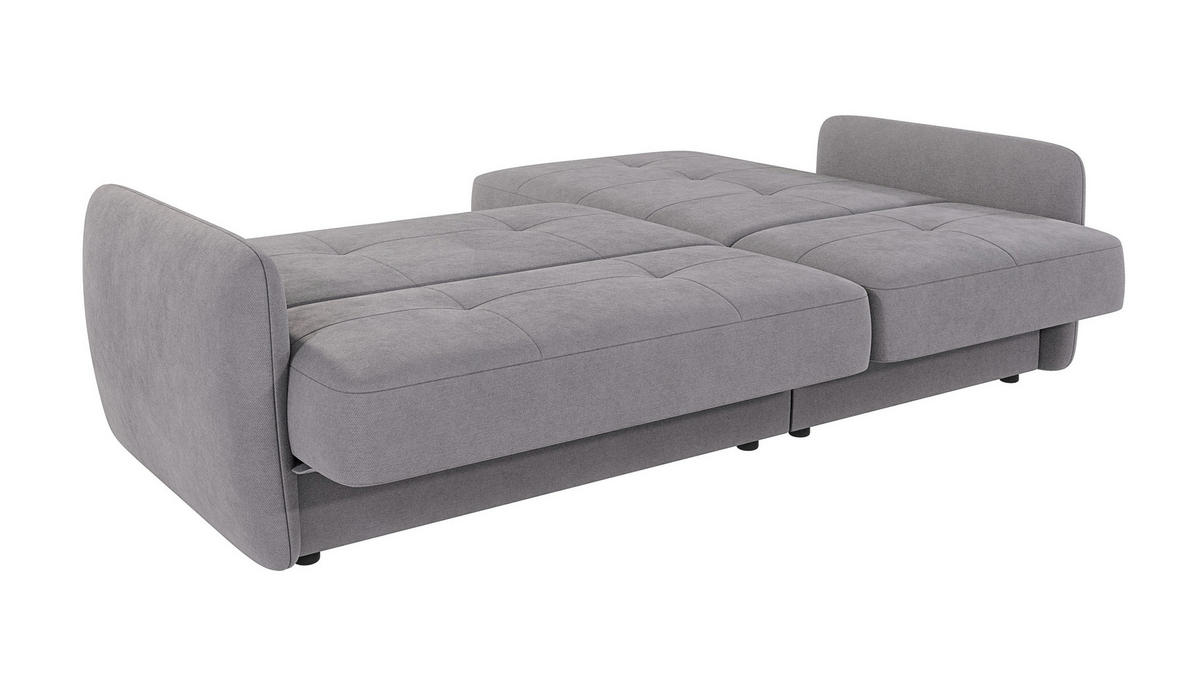 ECKSOFA Lupo Grau Mikrofaser - Schwarz/Grau, Holz/Kunststoff (232/147cm) - S-Style Möbel