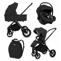 KINDERWAGEN Boldo 3in1 Schwarz Babywanne, Buggy Sportsitz, Babyschale I-Size - Schwarz, Textil/Metall (58/98cm) - BabyLux