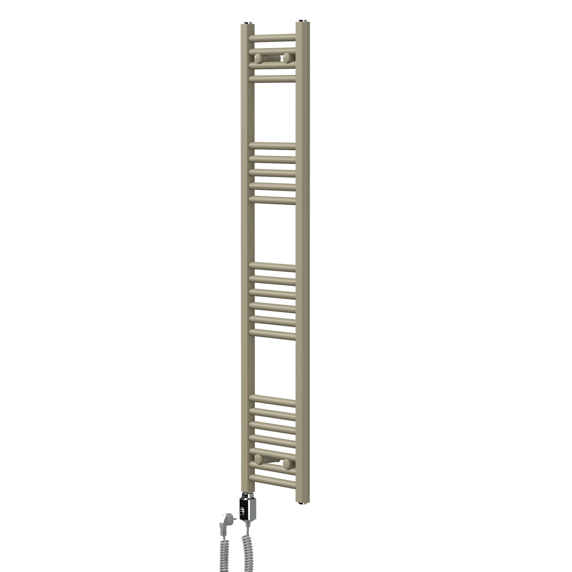 HANDTUCHHEIZKÖRPER elektrisch 300 x 1400 mm Beige Badheizkörper gerade mit Seitenanschluss mit Heizstab 300W - Beige, Metall (30/140/3cm) - LuxeBath