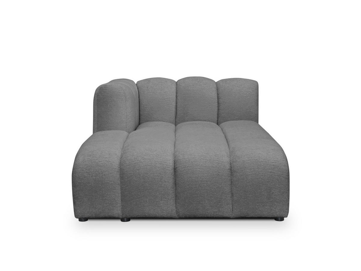 SOFAELEMENT Links Chenille Stoff Grau - Dunkelgrau/Schwarz, Holzwerkstoff/Kunststoff (179/70/113cm) - Makamii