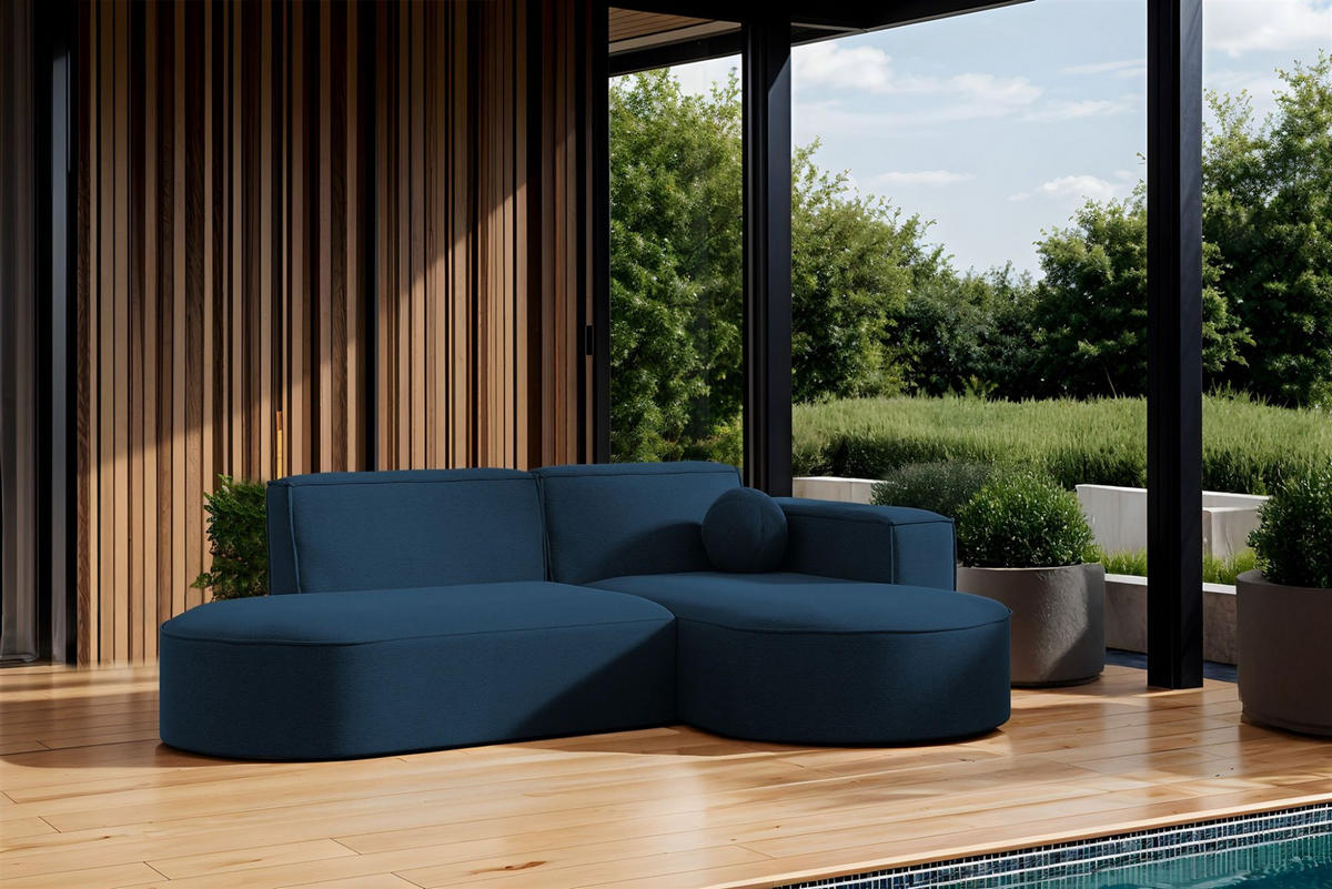 ECKSOFA Sunday Xs - Blau, Holzwerkstoff (236/78/165cm) - Fun Möbel