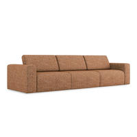4-SITZER-SOFA Strukturstoff Stoff Orange - Terra cotta/Schwarz, Kunststoff/Textil (314/80/103cm) - Makamii