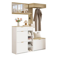 SCHUHSCHRANK aus Spanplatte 130x30x174cm in Weiß mit Schuhschrank - Weiß, Holzwerkstoff (130/174/30cm) - Modfu