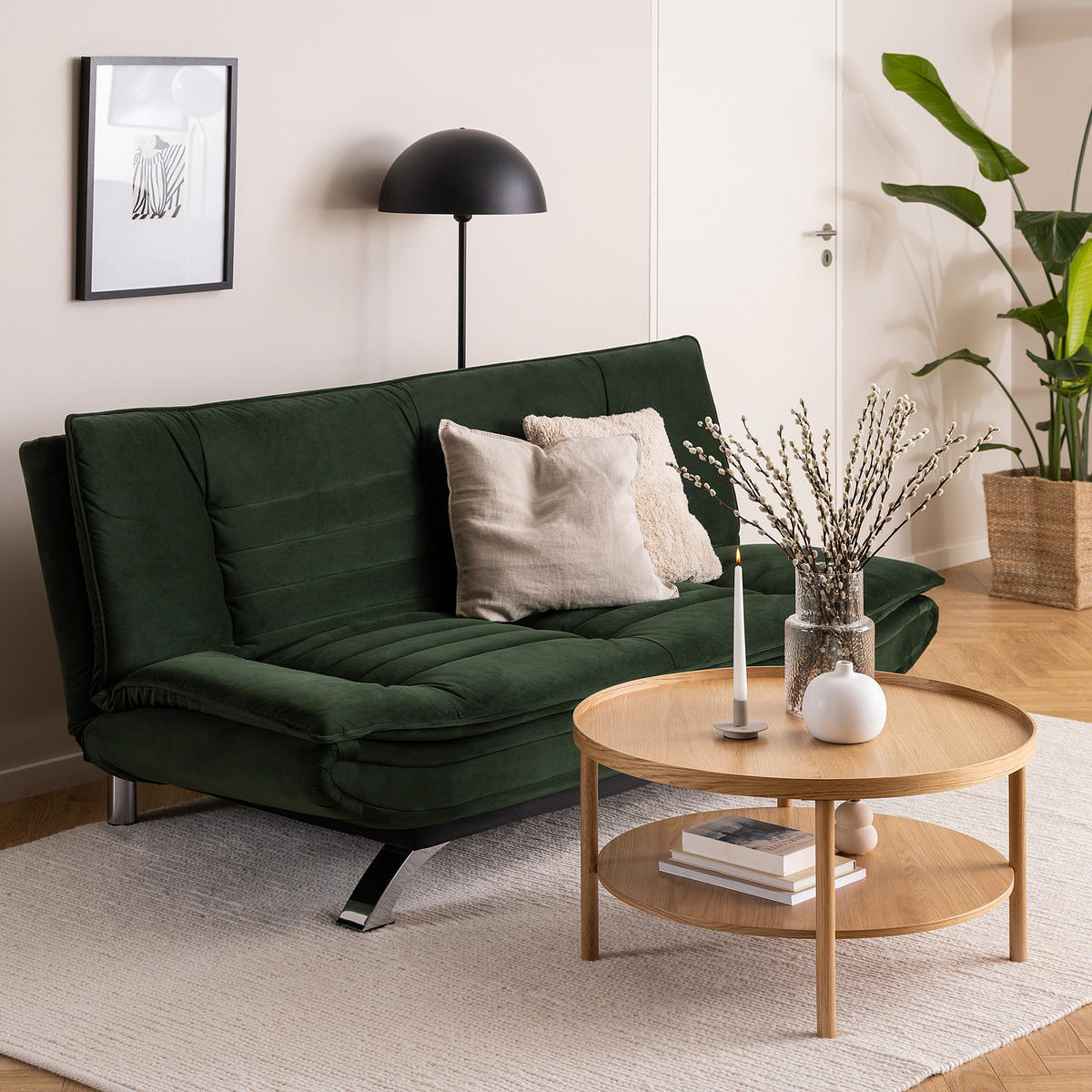 FURNIERTER COUCHTISCH - Eiche - Eichefarben, Holzwerkstoff (80/80/42cm) - home24
