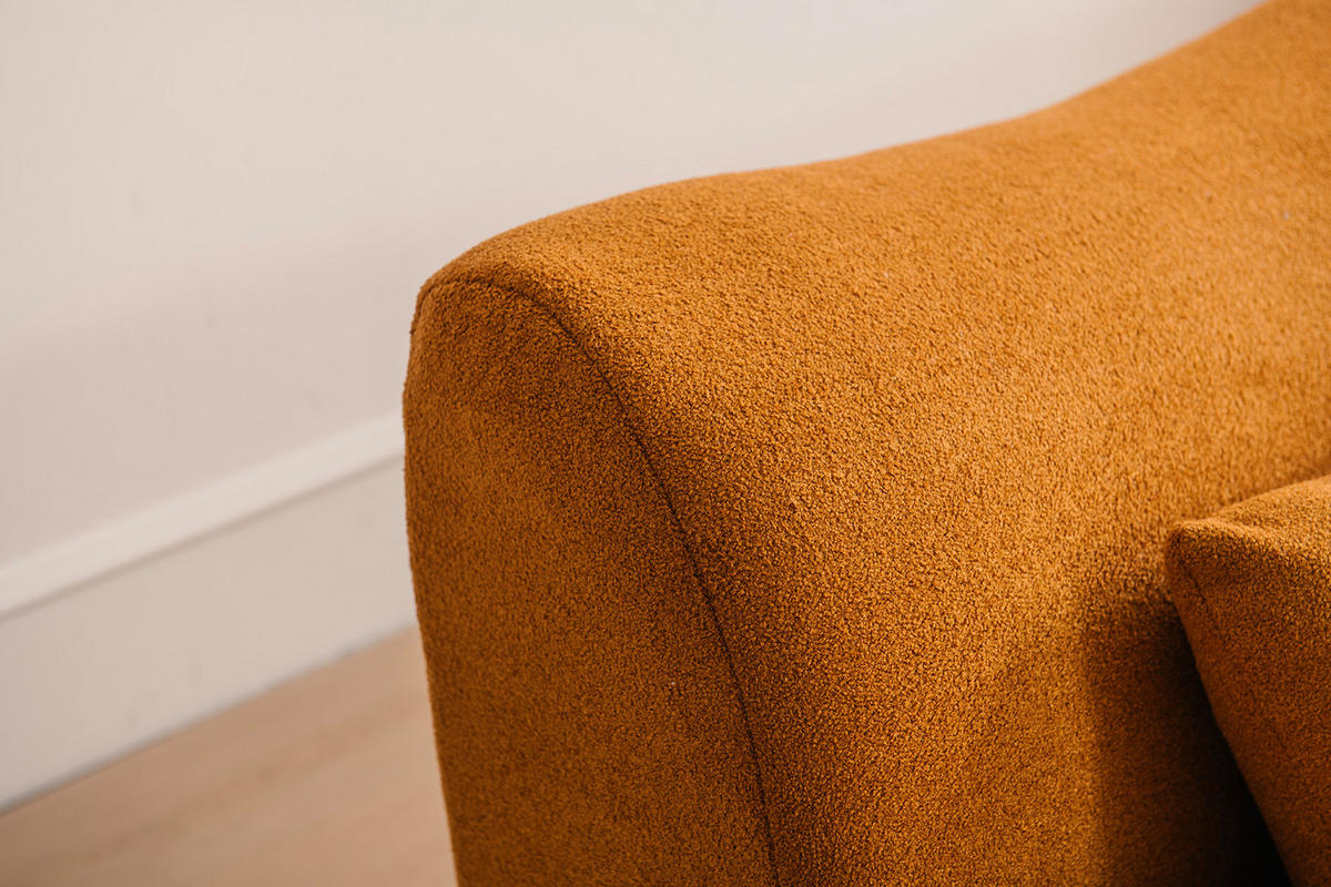 2-SITZER-SOFA Bouclé-Stoff Cremebeige - Hellbraun, Textil (194/73/95cm) - MILYsofa