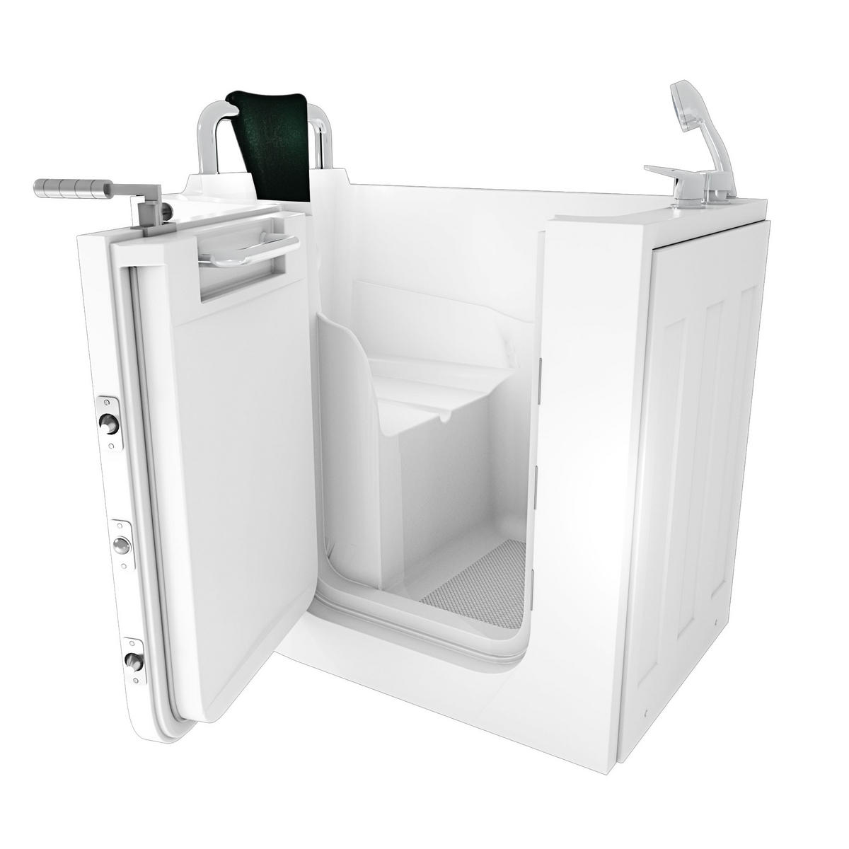 SENIORENWANNE S08-A-L Weiß - Weiß, Glas/Kunststoff (110/114/68cm) - AcquaVapore by Sandra Jentho