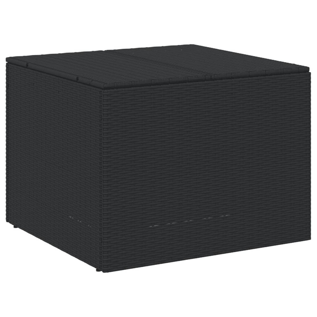 GARTENTRUHE Schwarz 291L Poly Rattan - Schwarz, Kunststoff (80/132/75cm) - furnicato