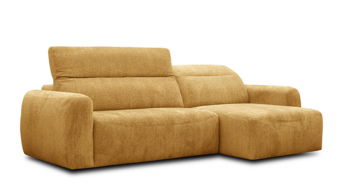 ECKSOFA NERO 4-Sitzer, gelb - Gelb/Schwarz, Holz/Textil (272/81/159cm) - Courtois Laville