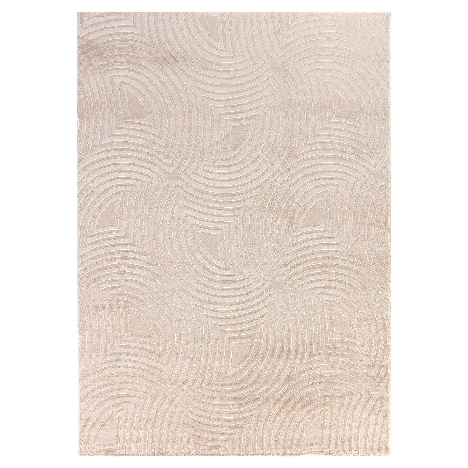 TEPPICH Wohnzimmer 3D-Effekt Pflegeleicht Waschbar OEKO-TEX Beige 80x150 cm Gekettelt Flur – ILLER - Beige, Textil (80/150cm) - KADIMA DESIGN