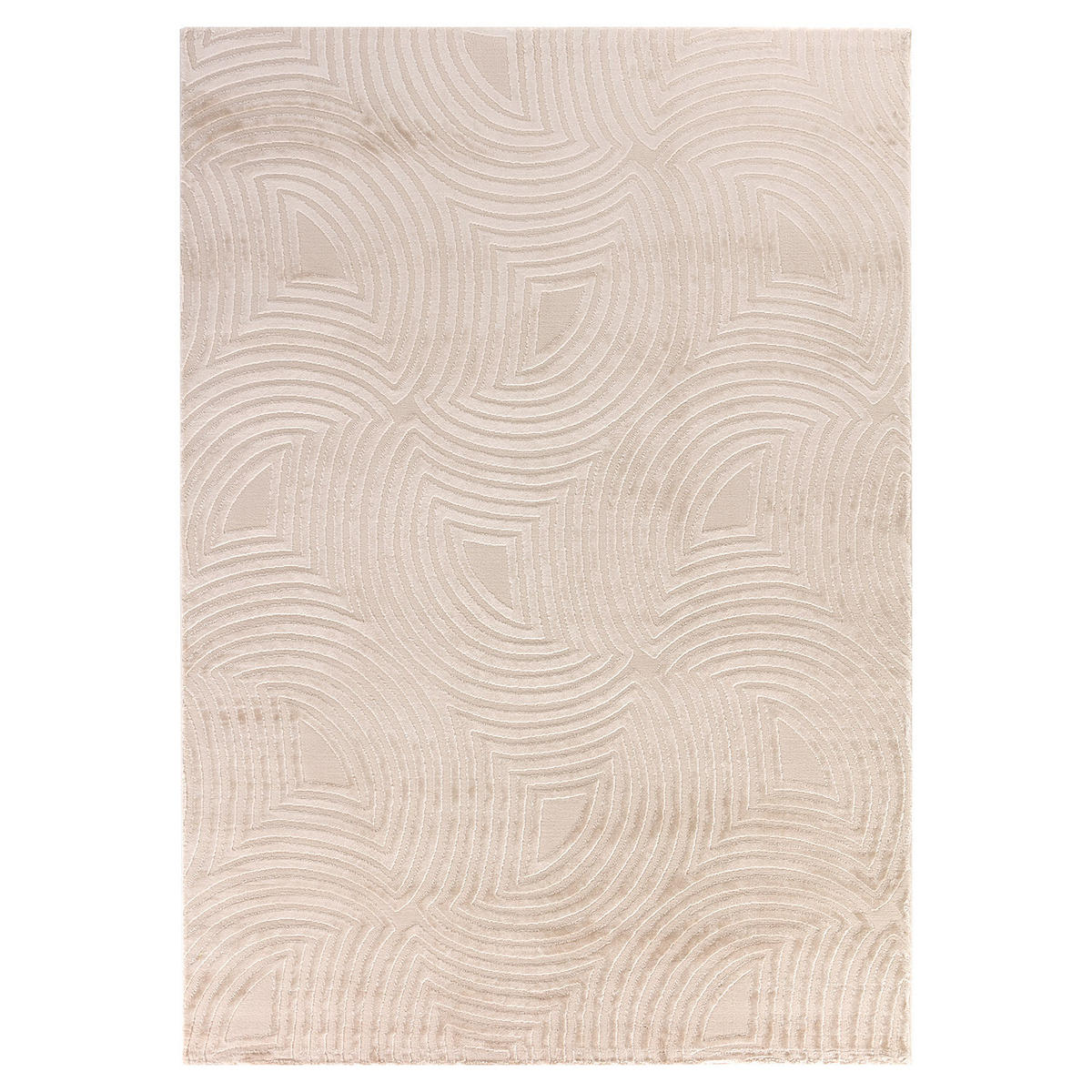 TEPPICH Wohnzimmer 3D-Effekt Pflegeleicht Waschbar OEKO-TEX Beige 80x150 cm Gekettelt Flur – ILLER - Beige, Textil (80/150cm) - KADIMA DESIGN