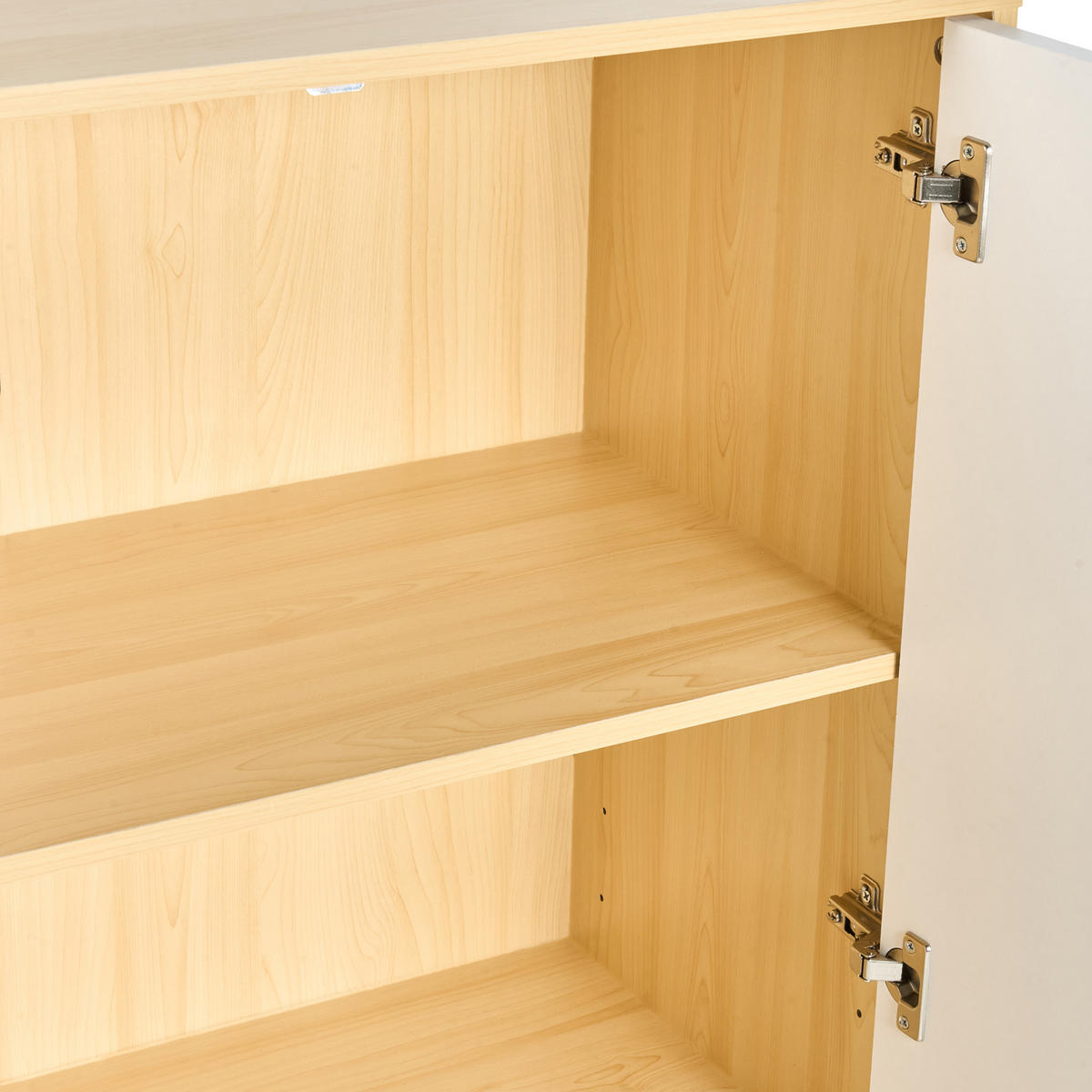 BÜROSCHRANK Hellbraun/Weiß Zehna - Hellbraun/Braun, Holzwerkstoff (80/117/40cm) - Beliani